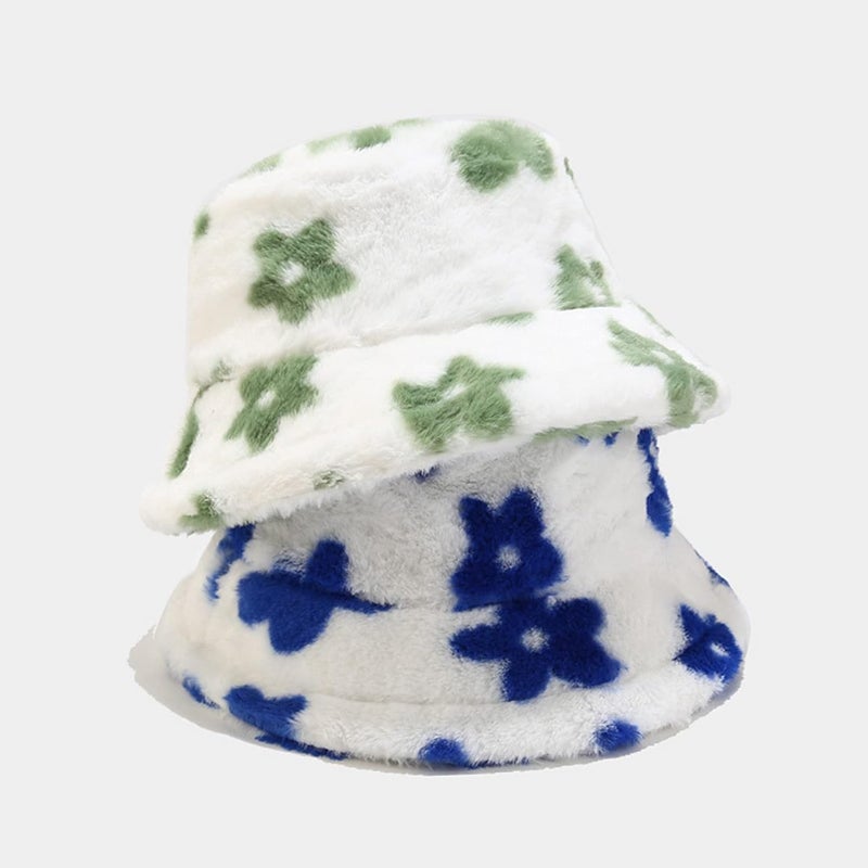 Dirholl Women's Winter Faux Fur Fuzzy Warm Bucket Hat - Image 2
